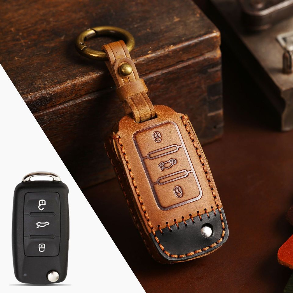 

Чехол для автомобильного ключа, флип-чехол для VW Golf 7 Gti Mk7 R Touran Skoda Octavia 3 Superb Karoq Kodiaq Seat Leon Mk3 Ateca