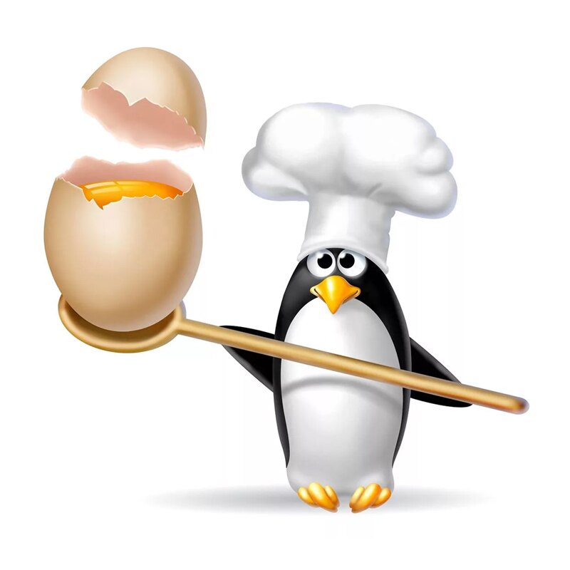 

ПВХ наклейка на стену T153# Funny Penguin Chef