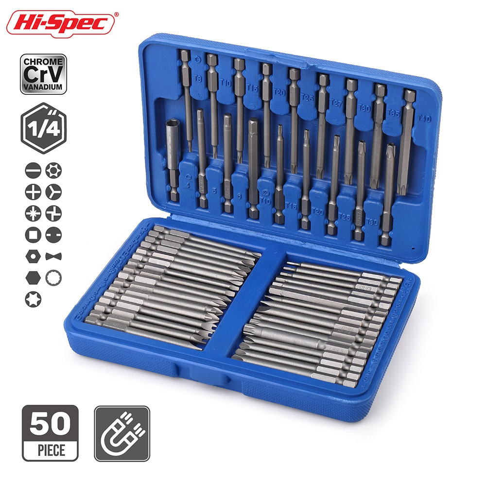 

Hi-Spec набор бит для отвертки 50 шт. 75 мм