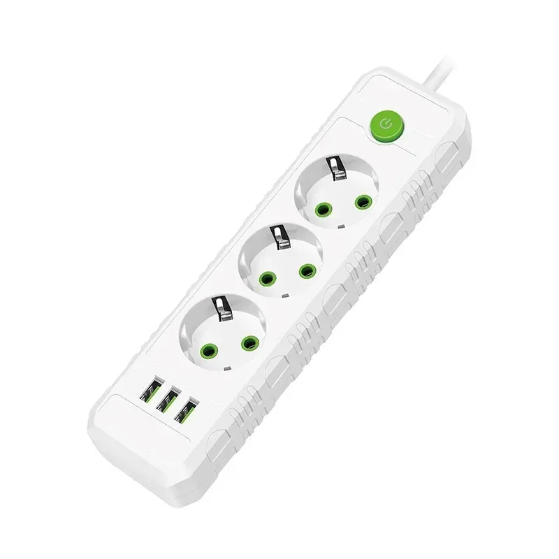 

Электрический удлинитель EU Plug 2м 5 розеток 3 USB порта 2500Вт