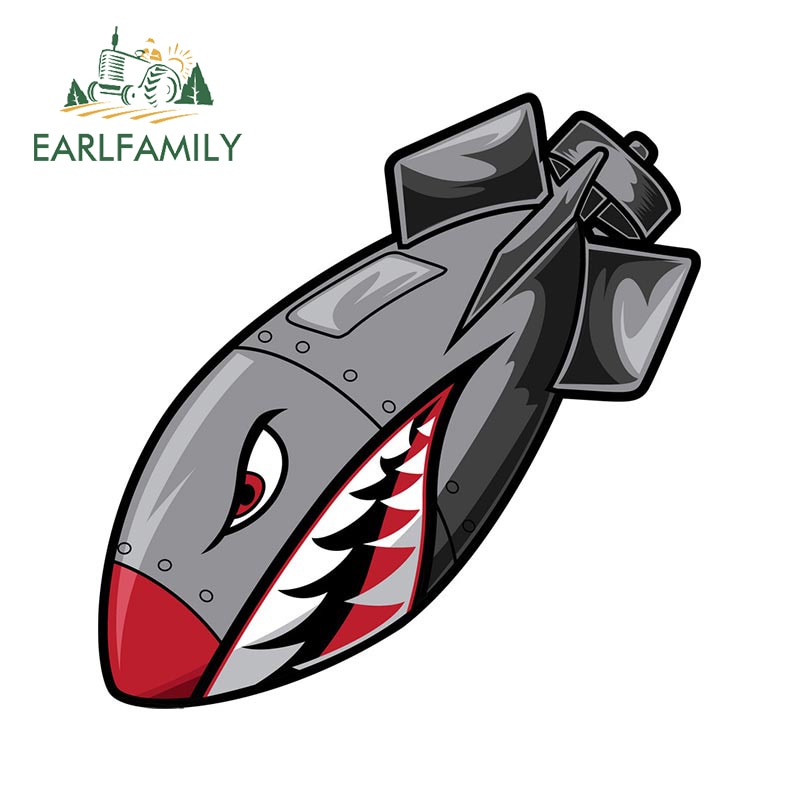 

EARLFAMILY 13 см x 12,2 см для бомбы летающий тигр акула рот наклейки виниловые автомобильные наклейки для ноутбука водонепроницаемые бампер забавное украшение