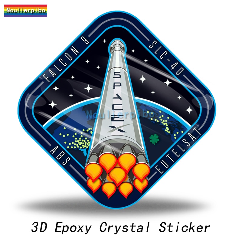 

3D кристаллический гелевый купол SpaceX, автомобильная наклейка, космическое агентство, автомобильный бампер, окно, мотоциклетный шлем, чехол на тележке для ноутбука, виниловая наклейка для фортепиано