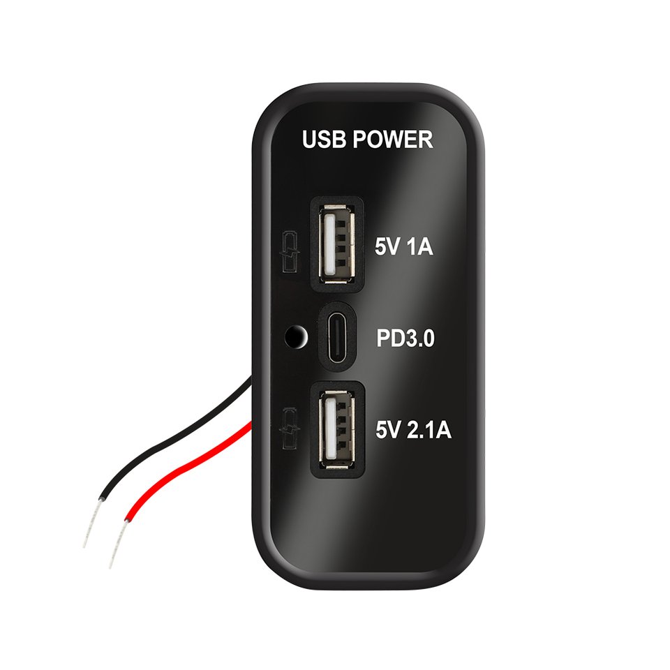 

Двойное автомобильное зарядное устройство USB + PD3.0, розетка для дома на колесах, USB-панель, мобильное зарядное устройство, быстрая зарядка 12 В/24 В для автодомов, автобусов, туристических автомобилей, лодок, квадроциклов