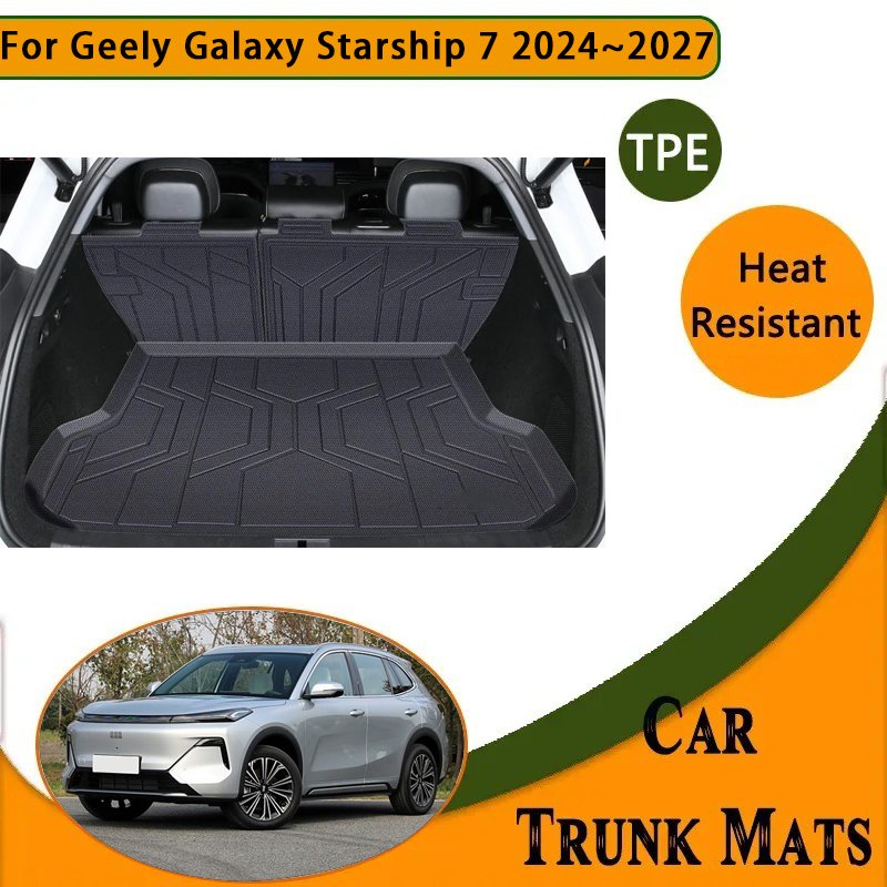 

Коврики в багажник автомобиля для Geely Galaxy Starship 7 EM-i 2024 ~ 2027, водонепроницаемые накладки для хранения грузового вкладыша, ковры на заднее сиденье, автоаксессуары