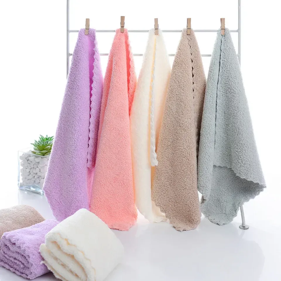 

Коралловоe бархатное полотенце для рук, microfiber, 25x25 см