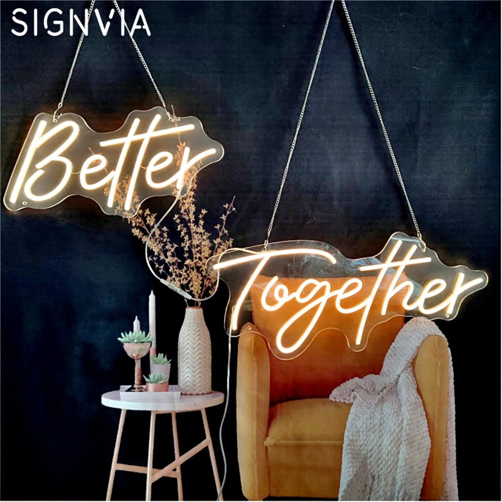 

Неоновая вывеска signvia "Лучше вместе"
