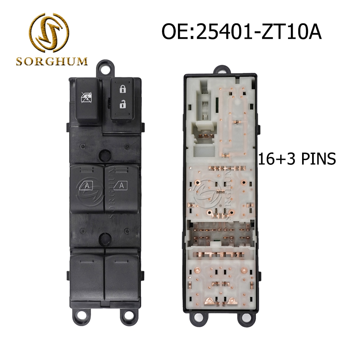 

Главный переключатель электрического стеклоподъемника Sorghum 25401-ZT10A 25401-ZL10B для Nissan Titan Armada 2004-2012, автомобильные аксессуары