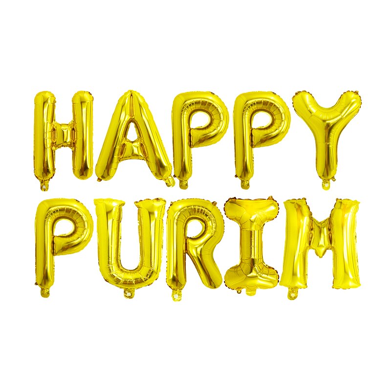 

LQVYI набор воздушных шаров Happy Purim 16 дюймов розового золота и серебра