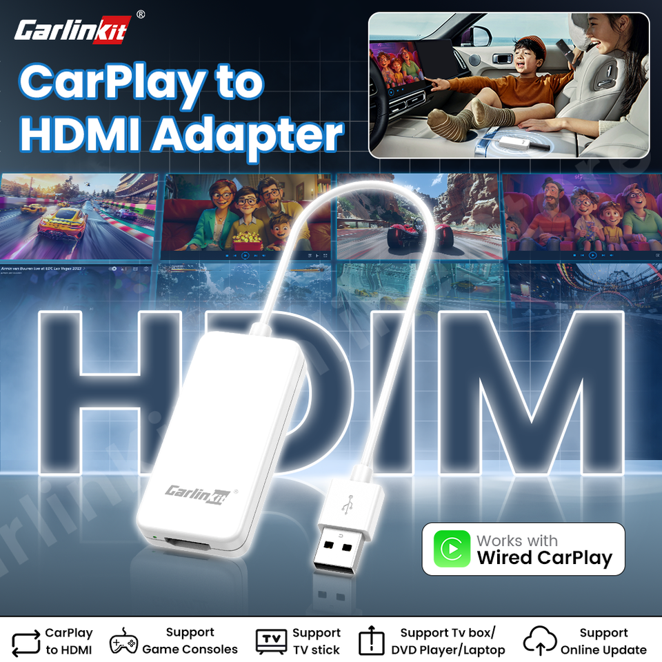 

Мультимедийный Адаптер Carlinkit 2024 HDMI С Входом Carplay HD, Интеллектуальный Видеоадаптер Для Потокового ТВ-консоли