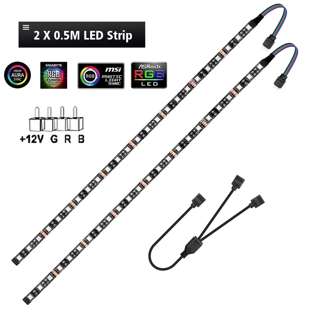 

ARTECO RGB светодиодная лента 5050 для материнской платы 12В 0.5М