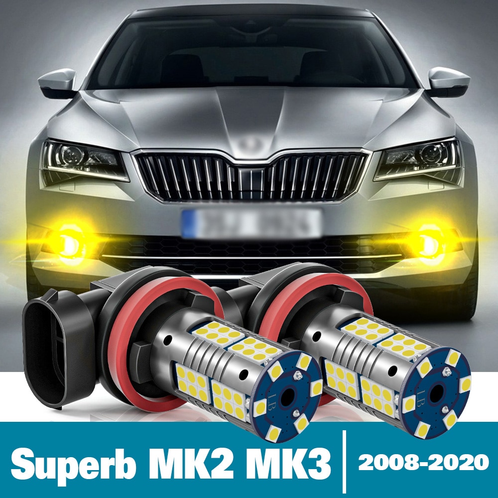 

2 шт., светодиодные противотуманные светильник для Skoda Superb 2 MK2 3 MK3 аксессуары 2008 2009 2010 2011 2012 2013 2014 2016 2015 2017 2018 2019 2020