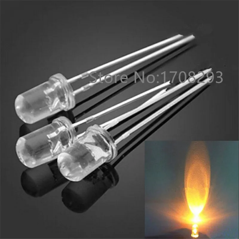 

Мигающий желтый светодиод Forpro 5mm Candle Light
