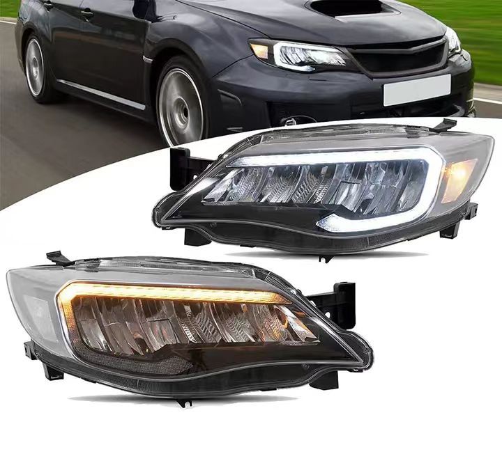 

1 пара светодиодных фар для Subaru WRX, светодиодные фары 2008-2014, фары Impreza DRL, указатель поворота, дальний свет, линза проектора «ангельский глаз»