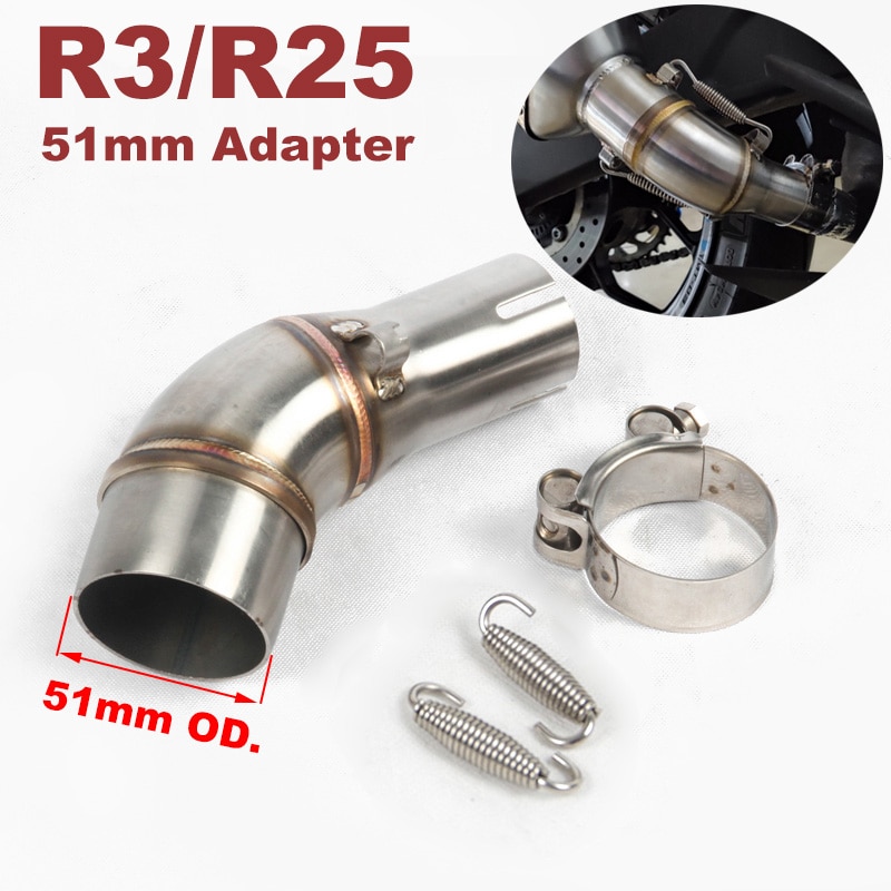 

Слипоны для Yamaha R3 R30 MT03 R25 Exhuast средний кронштейн для трубы глушитель адаптер 51 мм Соединительная трубка