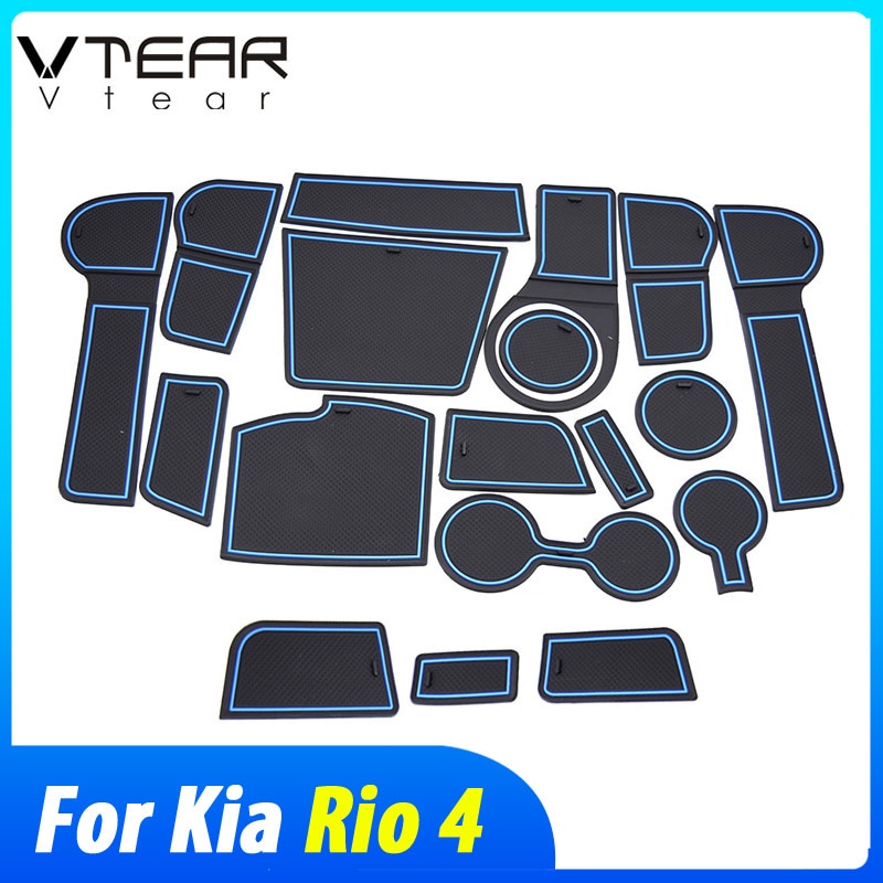

Vtear для киа рио 4 тюнинг Kia Rio 4 X Line коврик с прорезями для ворот противоскользящая накладка с желобом для двери украшение интерьера Аксессуары для стайлинга автомобиля 2017