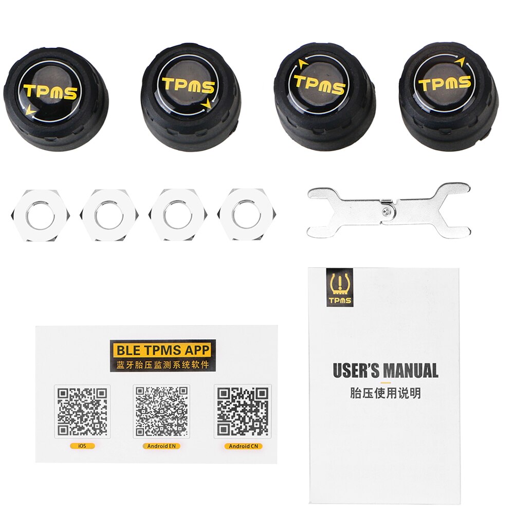 

Автомобильные датчики давления в шинах BLE TPMS, Bluetooth 4,0, 5.0, водонепроницаемые, Android, iOS, смарт-сигнализация, инструменты для мониторинга шин, автомобильные аксессуары