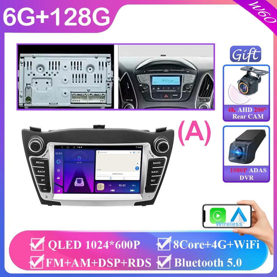 

Автомобильный радиоприемник для Hyundai Tucson 2 LM IX35 2009-2015 7-дюймовый 8 + 256 Android Auto Carplay GPS-навигация Мультимедиа Стерео без 2din DVD