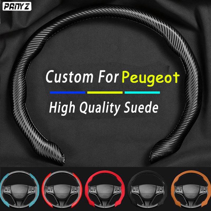

Нескользящий чехол на руль автомобиля, замшевый для Peugeot 208 2008 308 3008 408 4008 508 5008 107 206 301, автомобильные аксессуары