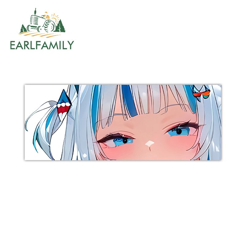 

EARLFAMILY механический ветер аниме Gawr Gura автомобильные наклейки Slap Loli Peek Windows предупреждение модная наклейка солнцезащитный крем багажник Стайлинг автомобиля