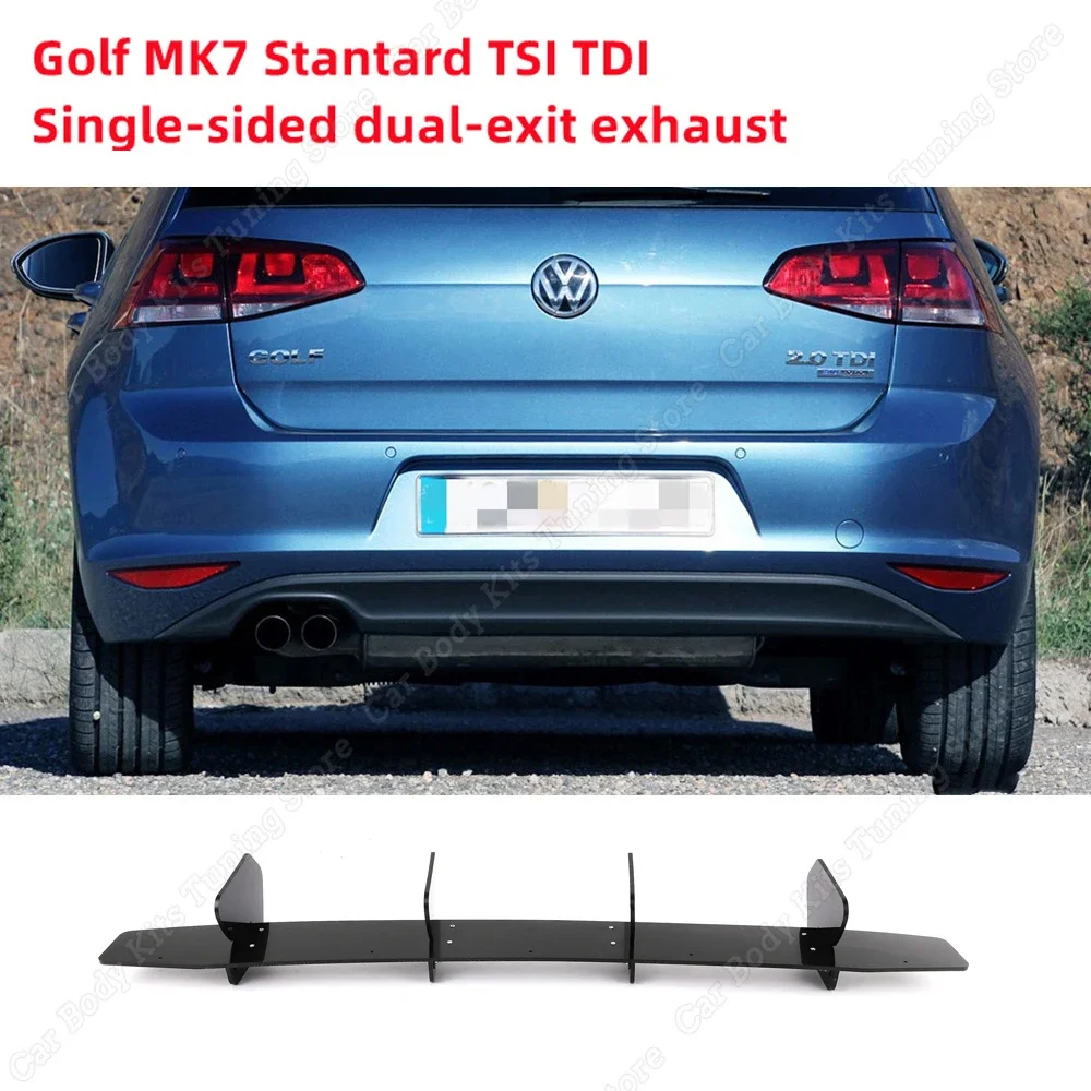 

Для Volkswagen Golf 7 7,5 MK7 MK7.5 Standard TSI TDI 2012-2019 диффузор заднего бампера, задние боковые разветвители, спойлер, губа