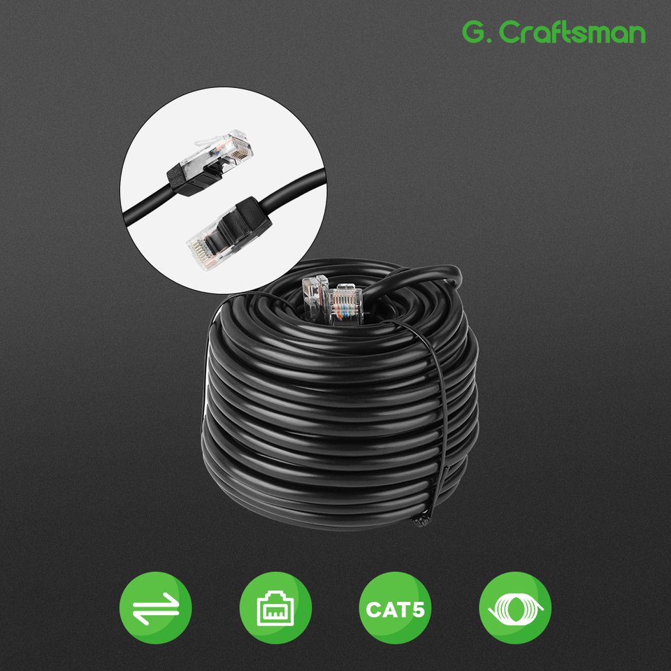 

G.Craftsman Кабель Ethernet RJ45 черный 18/30/50 м