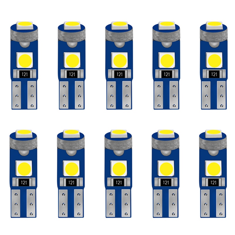 

10 шт., светодиодные лампы T5 W3W W1.2W 12V