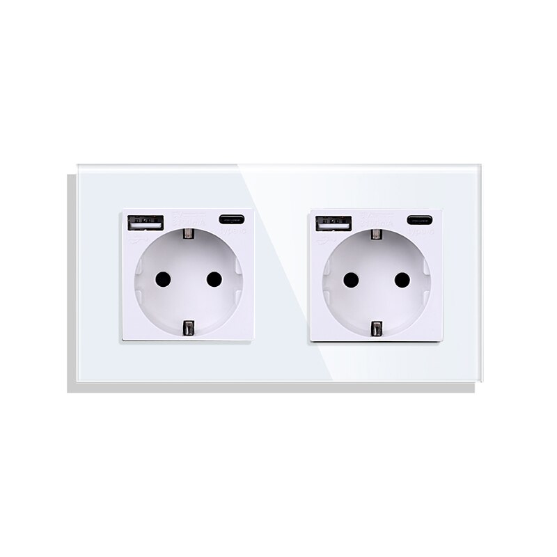 

Bingoelec ЕС с USB-портом электрическая розетка 16 А переменный ток 110 ~ 250 В стандартная розетка тип с 86 мм * 86 мм стеклянная панель настенная розетка Pop