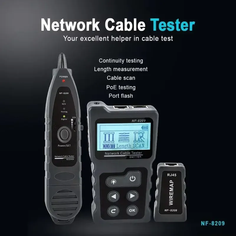 

NOYAFA NF-8209 Тестер кабеля для отслеживания сетевых проводов с функцией картирования линий для установки сети