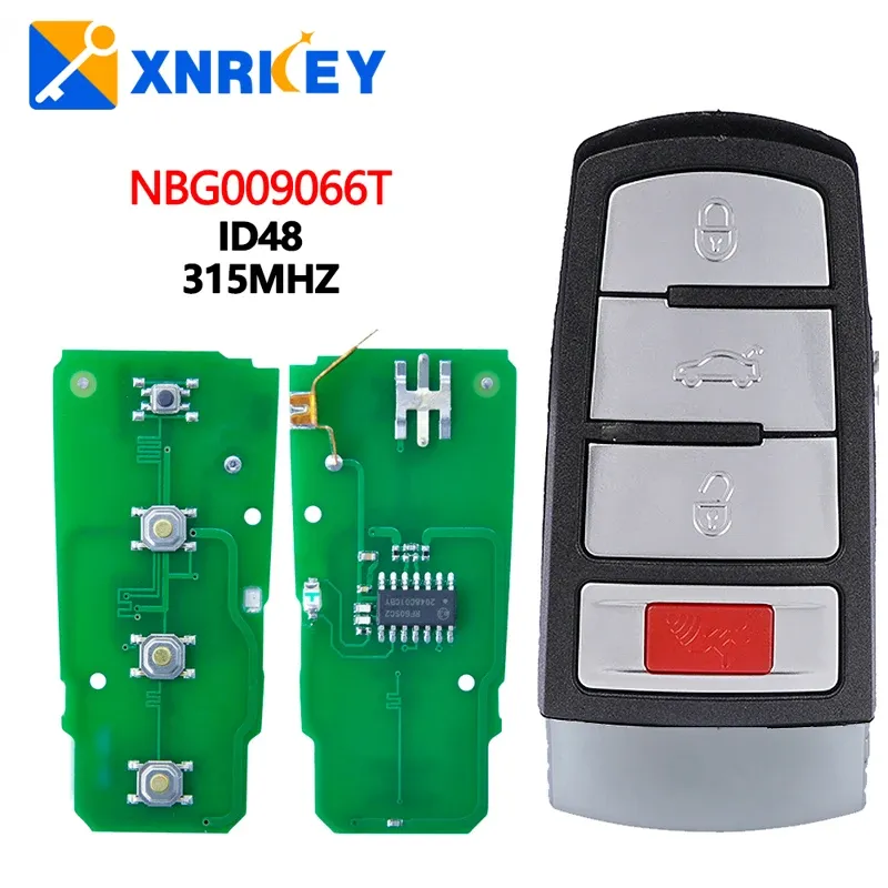 

Ключ дистанционного управления XNRKEY 3 + 1 для VW Passat 315-2006 CC 2013-2015, чип ID48, 2009 МГц FCC NBG009066T