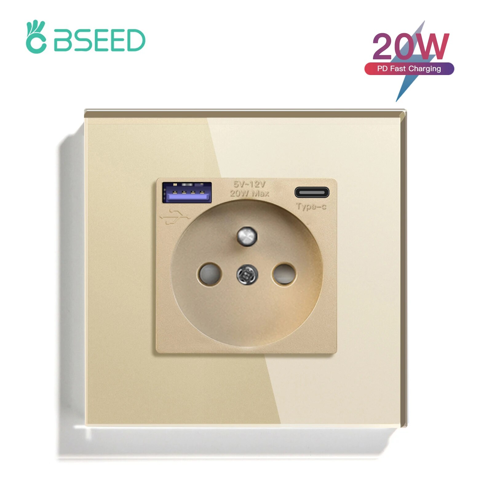 

BSEED Тройная электрическая розетка с USB Type-C 20Вт