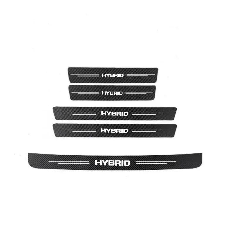 

4/5 шт., защитная наклейка на порог автомобиля из углеродного волокна для Hybrid Synergy Drive Toyota Prius Camry Rav4 yaris Crown Auris для