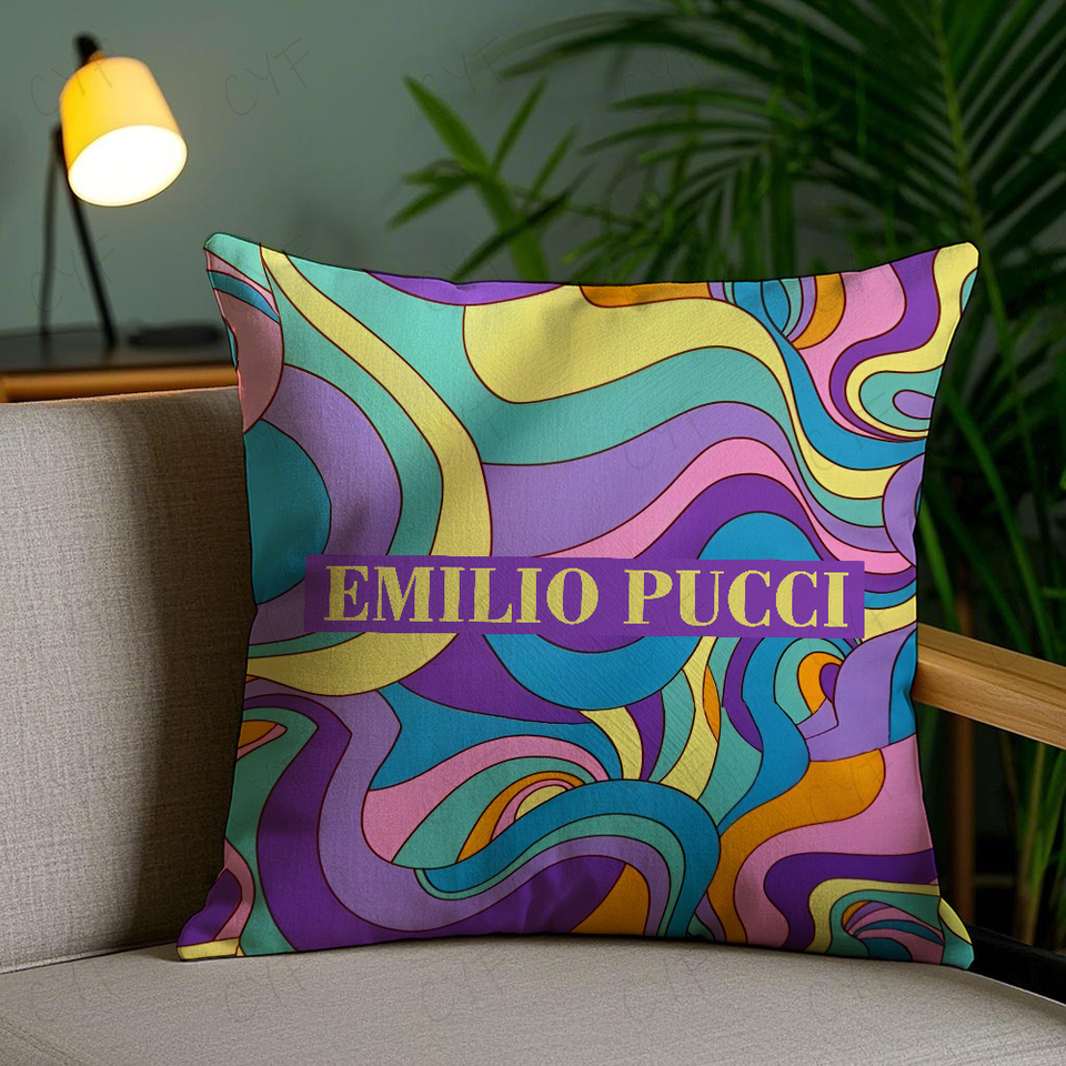 

Модная наволочка Emilio Pucci, противопыльная наволочка, шелковистая короткая плюшевая наволочка на невидимой молнии для дивана
