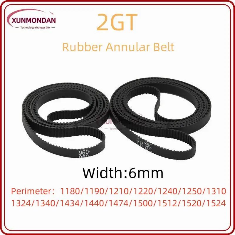 

Xunmondan 2GT/GT2 Ремень ГРМ 1180/1190/1210/1220/1240/1250/1310/1324/1340/1434/1440/1474/1500/1512/1520/1524/мм Ширина ремня 6 мм