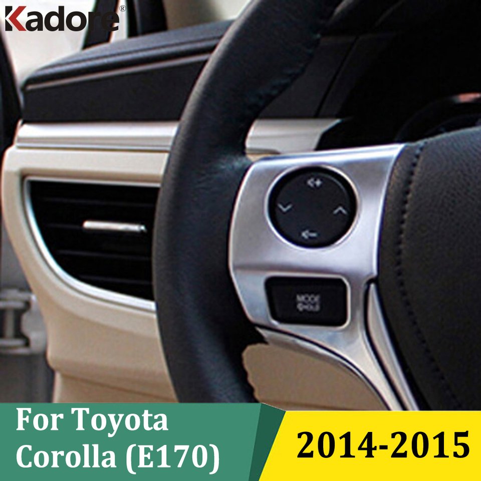 

Для Toyota Corolla (E170) 2014 2015, матовый чехол на руль из АБС-пластика, декоративные наклейки, аксессуары для стайлинга автомобилей