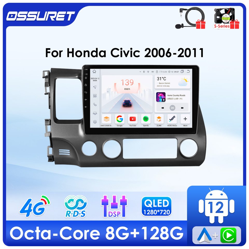 

2din Android Авто Авто Радио Для Honda Civic 2006 2007 2008-2011 Мультимедийный Видеоплеер 4G Carplay GPS navi Stereo 7862 HeadUnit