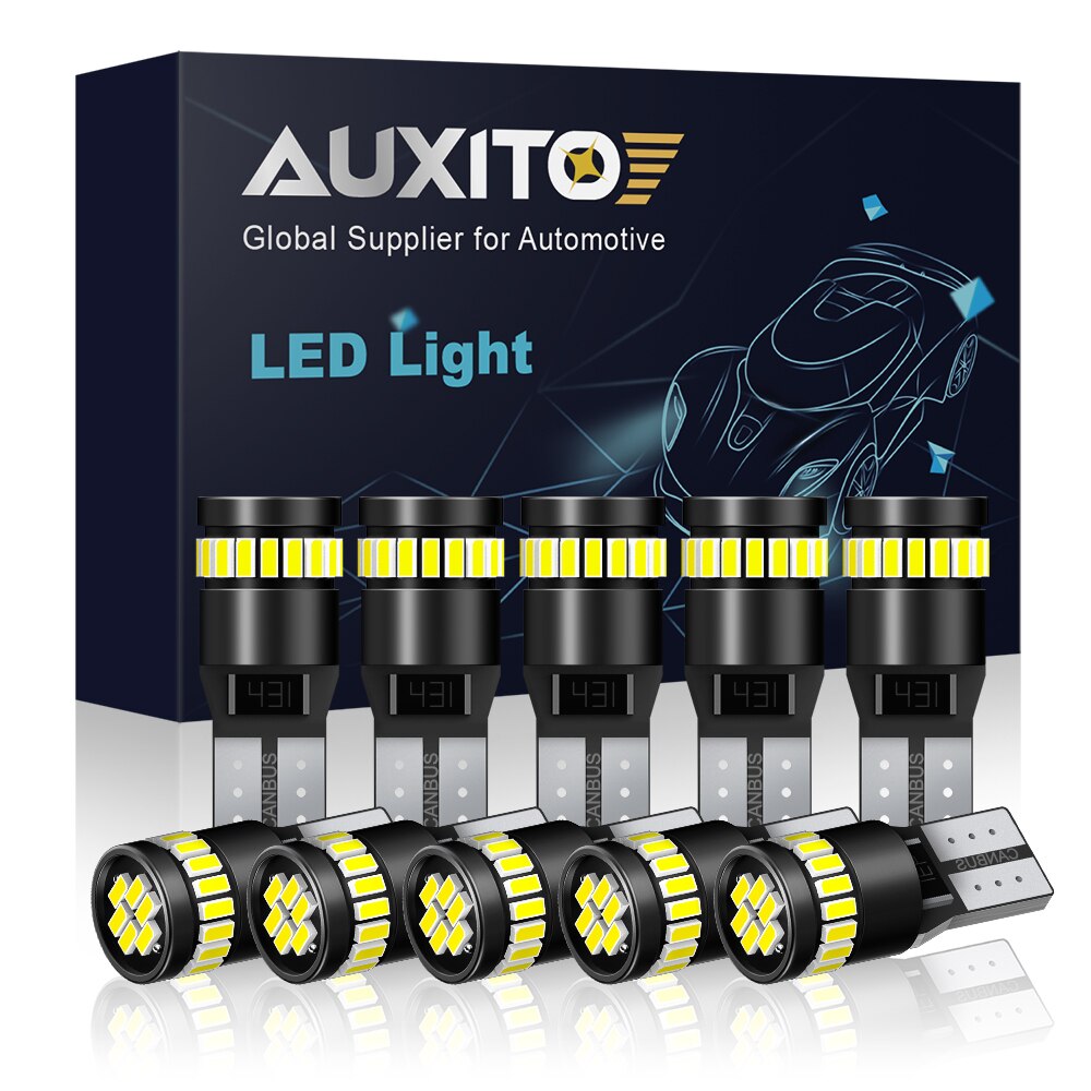 

AUXITO 10X t10 W5W светодиодный Canbus без ошибок ультра яркий для Audi BMW VW Mercedes светодиодный салон автомобиля купольные лампы для чтения парковочных огней 12 В