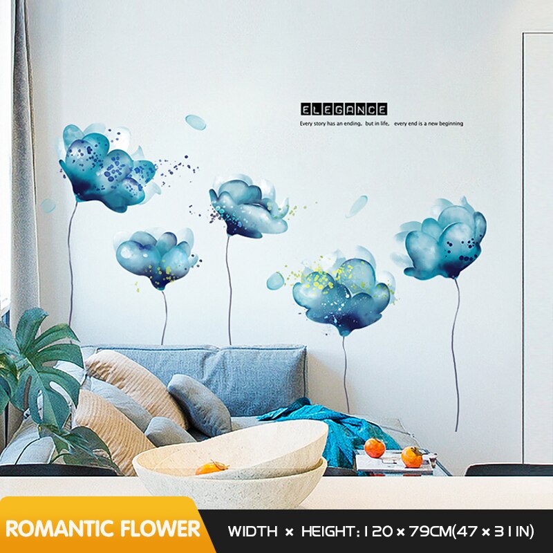 

Настенные наклейки Romantic blue flowers skyfragrant