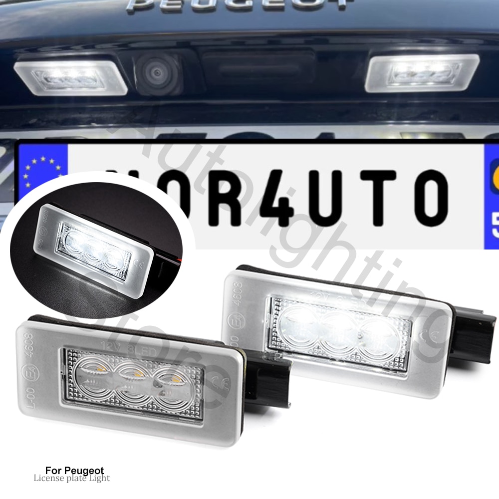 

2 шт. светодиодная лампа Canbus, освещение номерного знака для Peugeot 207CC 208 308 MK2 2008 3008 Citroen C3 C4 C5 III Picasso C-Elysee