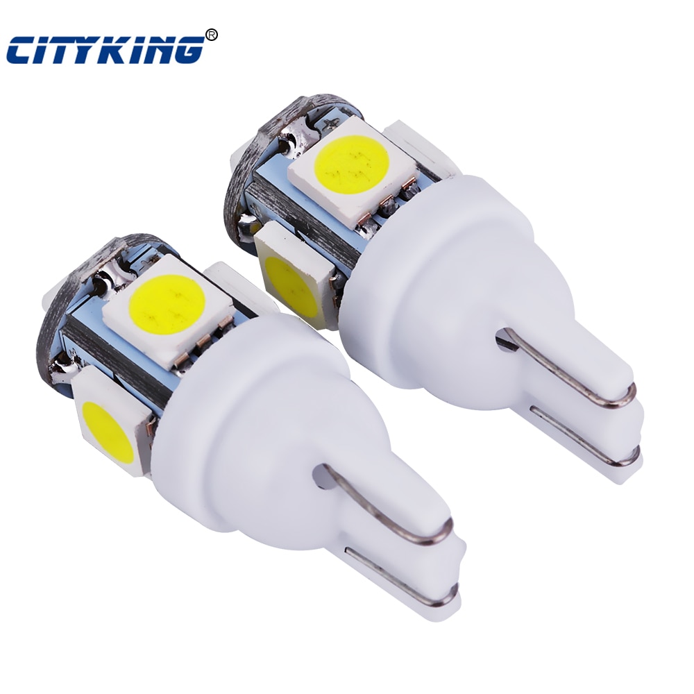 

10 шт. T10 5smd 5050 светодиодный автомобильный внутренний светильник на крыше автомобиля W5W 168 клиновидная дверь прибор боковая лампа сигнальная лампа индикаторные лампы