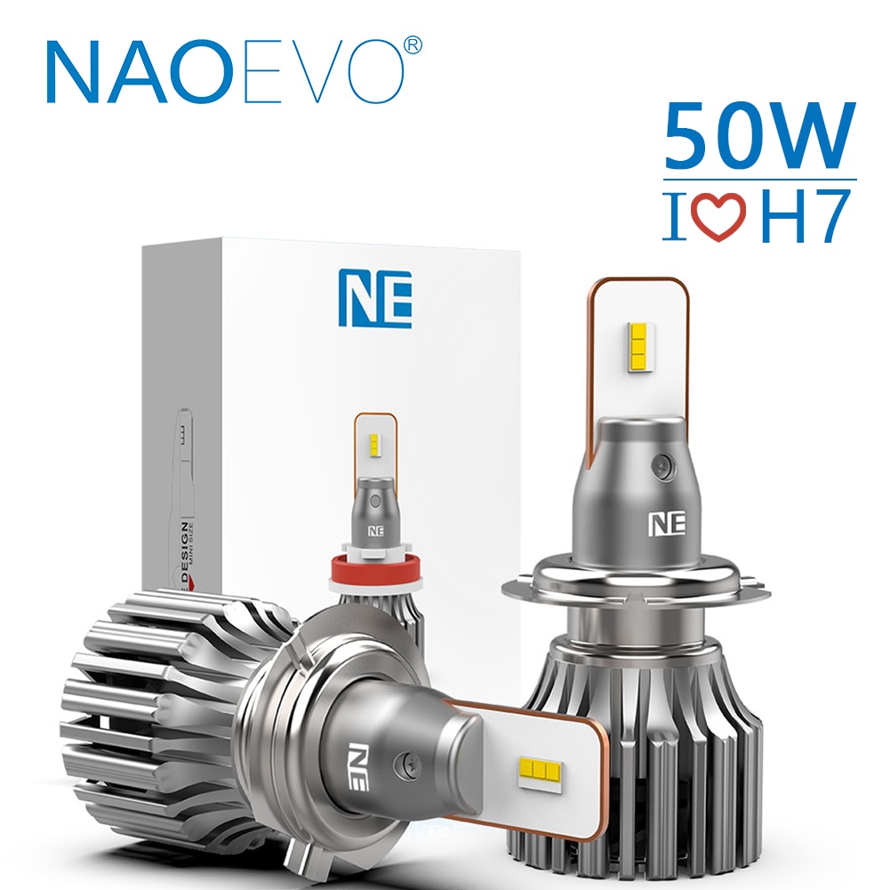 

NAOEVO H7 Led 50 Вт передняя фара 6500 лм Автомобильная фара K CSP чип универсальная для автомобильной противотуманной фары Ходовые огни 12 В