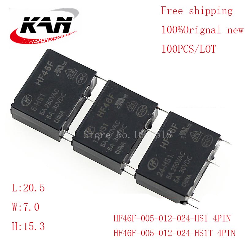 

Реле мощности HF46F-005-HS1 HF46F-012-HS1 HF46F-024-HS1