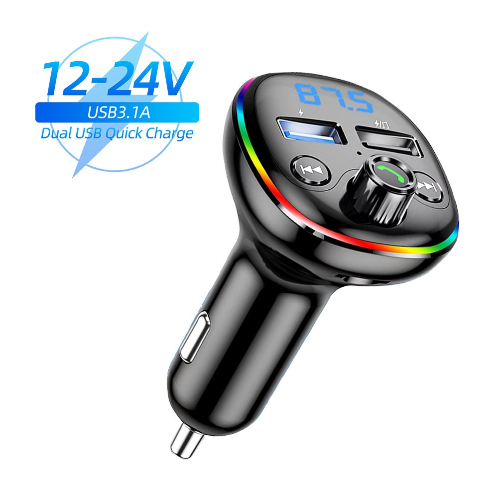 

FM-трансмиттер автомобильный с поддержкой TF-карты и двумя USB-портами