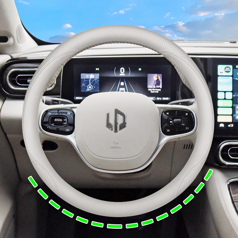 

Для Leapmotor C01 C11 B10 S01 T03 автомобильный кожаный чехол на руль автомобиля, нескользящая декоративная рамка, всесезонные аксессуары
