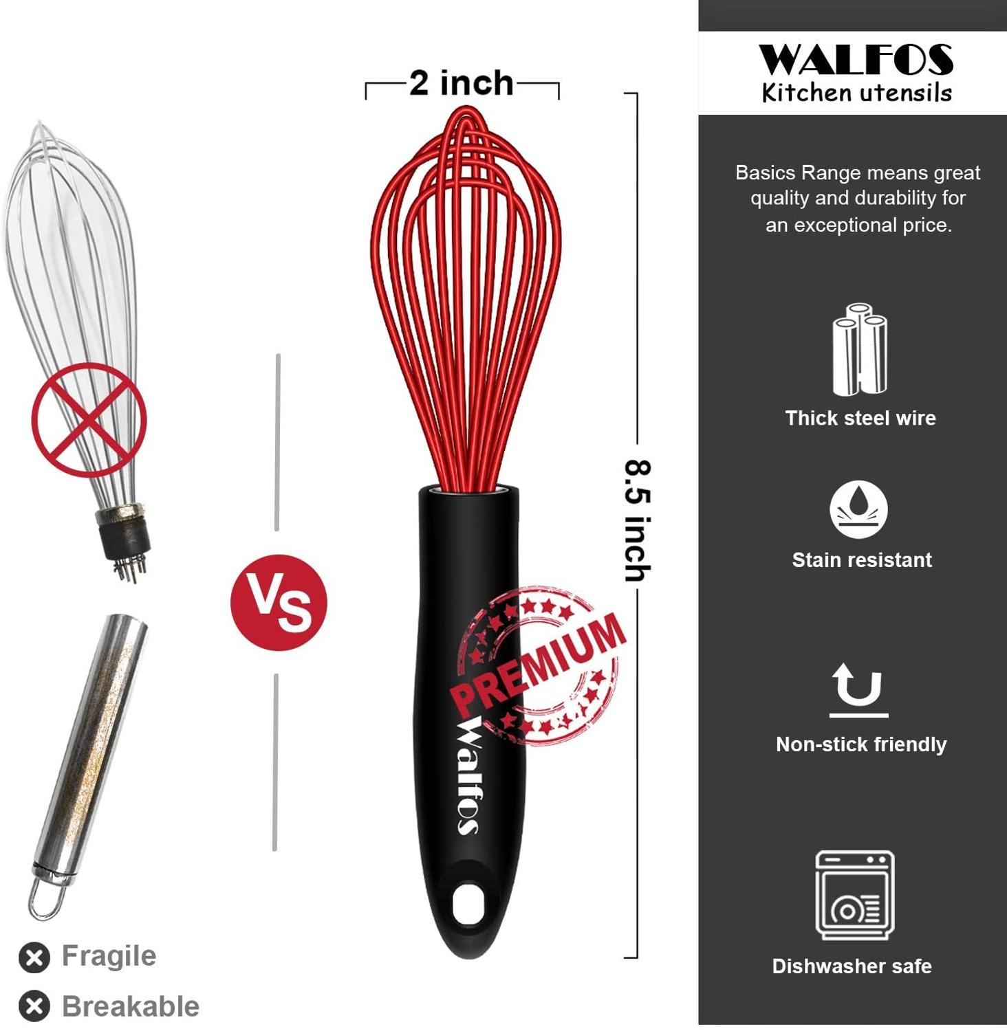 

Walfos красный силиконовый венчик из нержавеющей стали