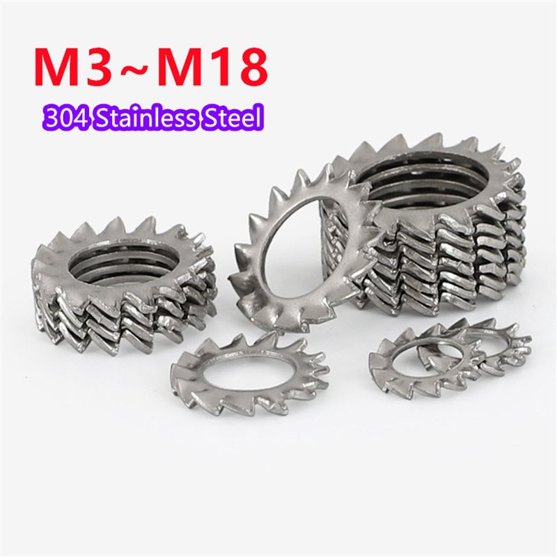 

M2, 5 Φ, M14, M16, M18, 304, нержавеющая сталь, стандартная шайба с зубчатым замком, ударопрочная звезда, прокладка