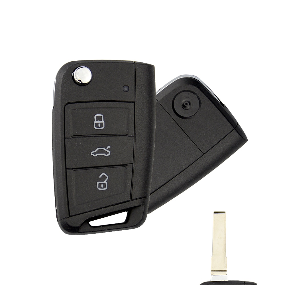 

Корпус дистанционного автомобильного ключа Okeytech для VW Skoda Octavia A7 VW Golf 7 MK7 Seat Leon Pas plastic/Matt/Shinny Metal Type HU66 Blade