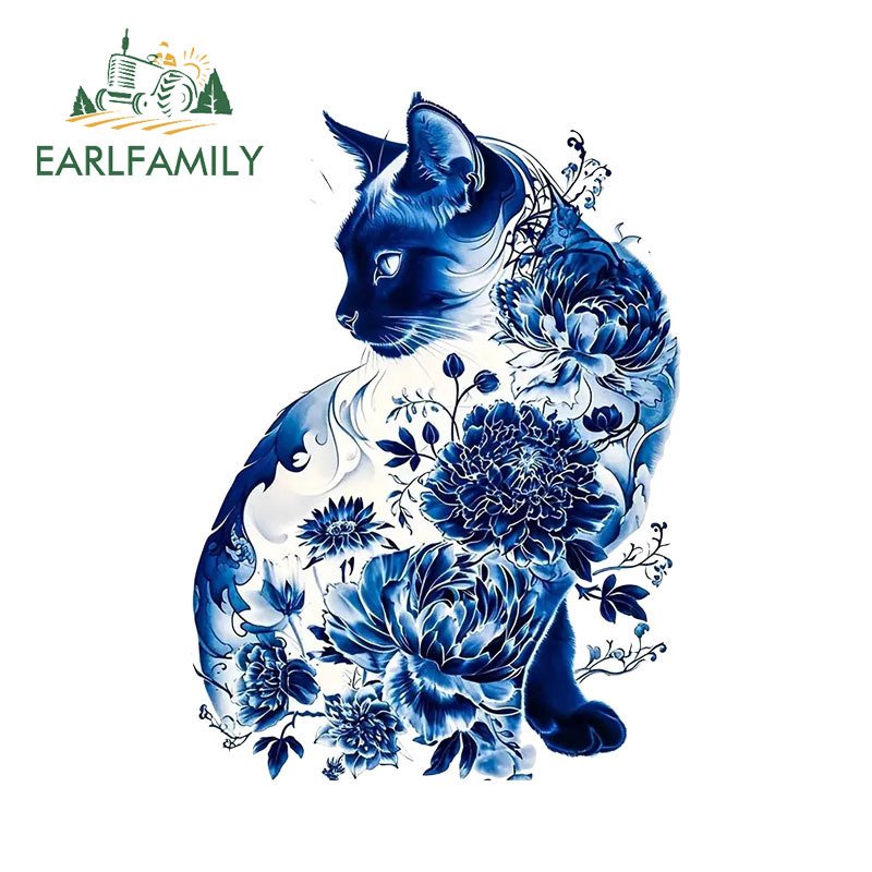 

EARLFAMILY 13 см X 9,2 см для кошки, милый цветок, модные наклейки, устойчивые к царапинам, декор для ноутбука, автомобильные товары