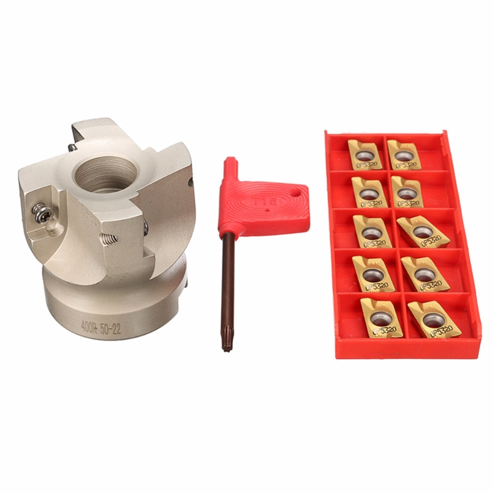 

1 Набор 50 мм BAP400R 50 22 4T + 10 шт. APMT1604 вставки + T15 гаечный ключ для торцевой фрезы головка резака прецизионные фрезерные инструменты