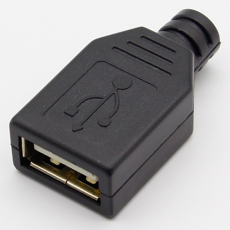 

10 шт. USB 4-контактный разъем типа A с черной пластиковой крышкой
