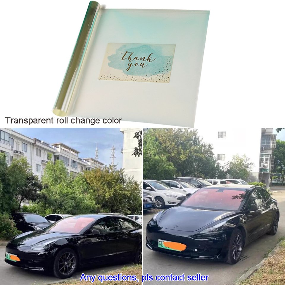 

75X300 см VLT 84% оптическая смена цвета тонировки лобового стекла автомобиля, прозрачная или розово-фиолетовая солнечная фольга, рулон тонировочной пленки для окон Хамелеона